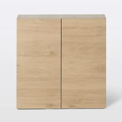 GoodHome Armoire de salle de bains faible profondeur effet chêne l.60 x H.60 x P.15 cm, Imandra