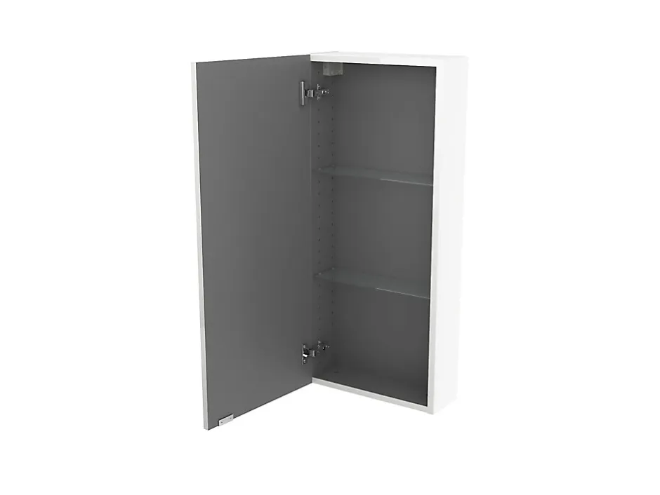 GoodHome Armoire de salle de bains faible profondeur blanc brillant l.40 x H.90 x P.15 cm, Imandra