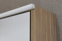 Decotec Armoire de salle de bains lumineuse LED avec miroir effet bois l.120 x H.70 x P.18 cm, Havana