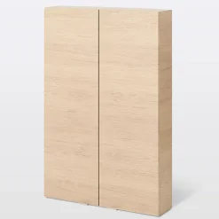 GoodHome Armoire de salle de bains faible profondeur effet chêne l.60 x H.90 x P.15 cm, Imandra