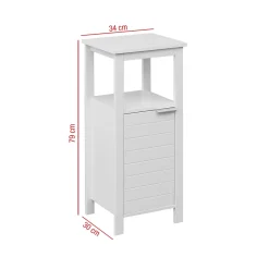 Mobili Rebecca Armoire de Salle de Bains à Portes MDF Blanc Peu Encombrante Rebecca Mobili