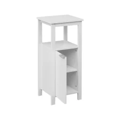 Mobili Rebecca Armoire de Salle de Bains à Portes MDF Blanc Peu Encombrante Rebecca Mobili
