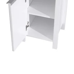 Mobili Rebecca Armoire de Salle de Bains à Portes MDF Blanc Peu Encombrante Rebecca Mobili