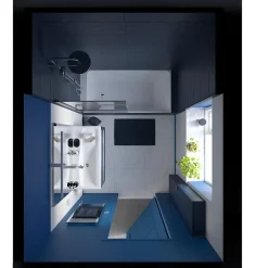 GoodHome Armoire de salle de bains faible profondeur bleu nuit mat l.40 x H.90 x P.15 cm, Imandra* Meuble Wc|Colonne De Salle De Bains