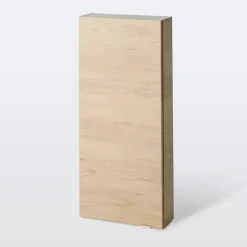 GoodHome Armoire de salle de bains faible profondeur effet chêne l.40 x H.90 x P.15 cm, Imandra* Meuble Wc|Colonne De Salle De Bains