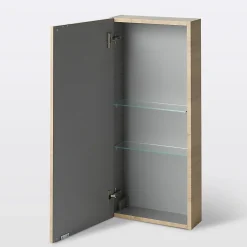 GoodHome Armoire de salle de bains faible profondeur effet chêne l.40 x H.90 x P.15 cm, Imandra* Meuble Wc|Colonne De Salle De Bains
