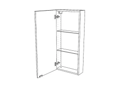 GoodHome Armoire de salle de bains faible profondeur effet chêne l.40 x H.90 x P.15 cm, Imandra* Meuble Wc|Colonne De Salle De Bains