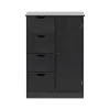 Mobili Rebecca Armoire de Salle de Bains 4 Tiroirs 1 Porte en MDF Noir Rebecca Mobili* Meuble De Salle De Bains Faible Profondeur