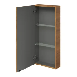 GoodHome Armoire de salle de bains faible profondeur effet noyer l.40 x H.90 x P.15 cm, Imandra* Meuble Wc|Colonne De Salle De Bains