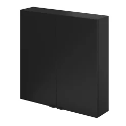 GoodHome Armoire de salle de bains faible profondeur noir mat l.60 x H.60 x P.15 cm, Imandra