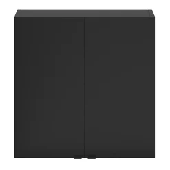 GoodHome Armoire de salle de bains faible profondeur noir mat l.60 x H.60 x P.15 cm, Imandra
