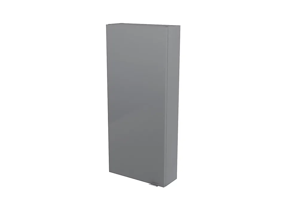GoodHome Armoire de salle de bains faible profondeur gris brillant l.40 x H.90 x P.15 cm, Imandra