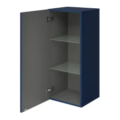 GoodHome Armoire de salle de bains bleu nuit mat l.40 x H.90 x P.36 cm, Imandra* Colonne De Salle De Bains|Meuble De Salle De Bains Faible Profondeur