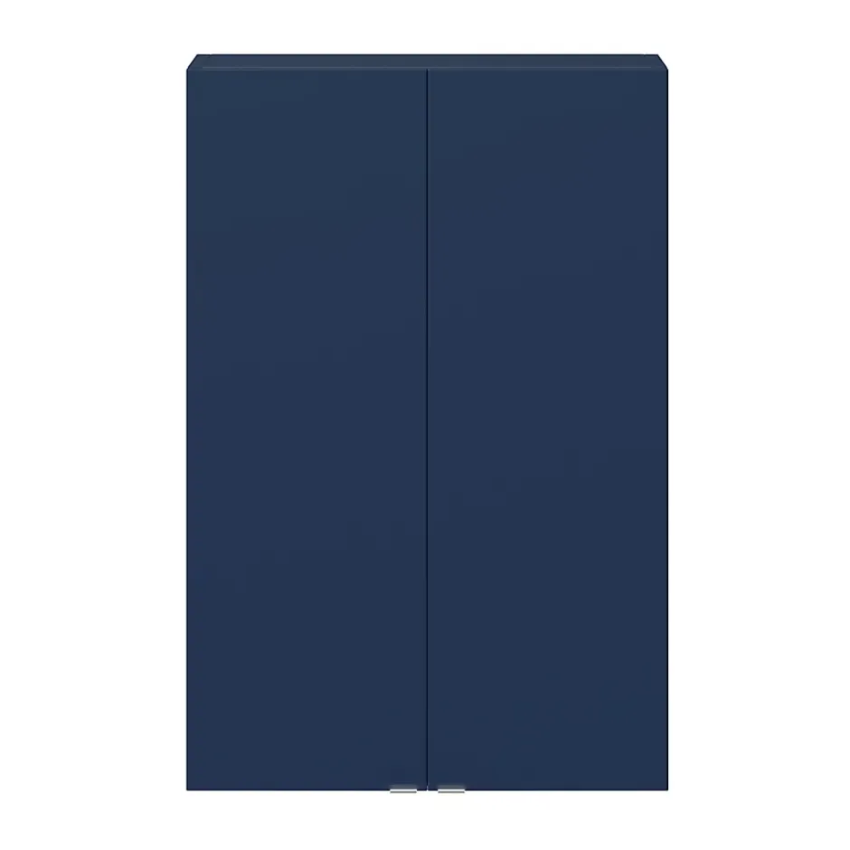 GoodHome Armoire de salle de bains faible profondeur bleu nuit mat l.60 x H.90 x P.15 cm, Imandra