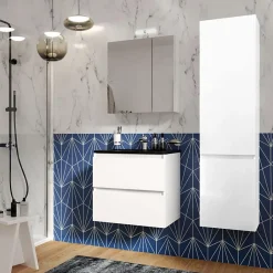 Planète Bain Armoire de toilette 60 cm éclairante Kle'o blanc mat* Armoire De Toilette