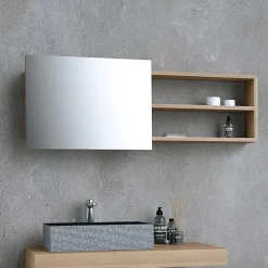 Byca Armoire de toilette 100 cm en Chêne naturel - Hémi* Armoire De Toilette