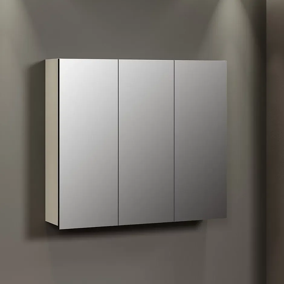 Calicosy Armoire de toilette 3 portes miroir L90 cm - PUREBLISS* Etagère Salle De Bains
