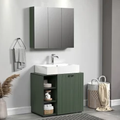 Calicosy Armoire de toilette 3 portes miroir L90 cm - PUREBLISS