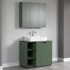 Calicosy Armoire de toilette 3 portes miroir L90 cm - PUREBLISS