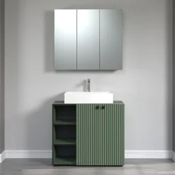Calicosy Armoire de toilette 3 portes miroir L90 cm - PUREBLISS