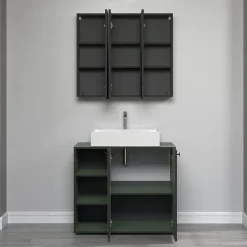 Calicosy Armoire de toilette 3 portes miroir L90 cm - PUREBLISS