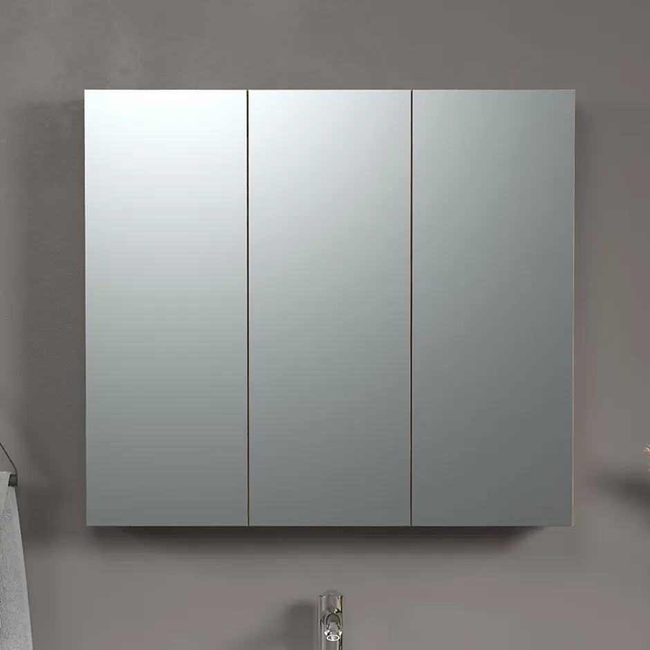 Calicosy Armoire de toilette 3 portes miroir L90 cm - PUREBLISS* Etagère Salle De Bains