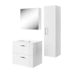 Armoire de toilette 2 portes miroir l.55 x H.54 x P.14,6 cm, Opah* Armoire De Toilette
