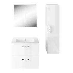 Armoire de toilette 2 portes miroir l.55 x H.54 x P.14,6 cm, Opah* Armoire De Toilette