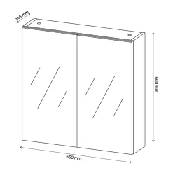Armoire de toilette 2 portes miroir l.55 x H.54 x P.14,6 cm, Opah* Armoire De Toilette