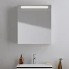 Duravit Armoire de toilette aluminium 1 porte miroir charnière gauche + éclairage LED pour salle de bain + toilette, 70x60x15cm, DURAPOINT* Armoire De Toilette