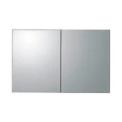 Bernstein Armoire de toilette aluminium 2 portes- miroir à l'intérieur et à l'extérieur - 100x66x12cm* Armoire De Toilette