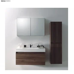 Bernstein Armoire de toilette aluminium 2 portes- miroir à l'intérieur et à l'extérieur - 100x66x12cm* Armoire De Toilette