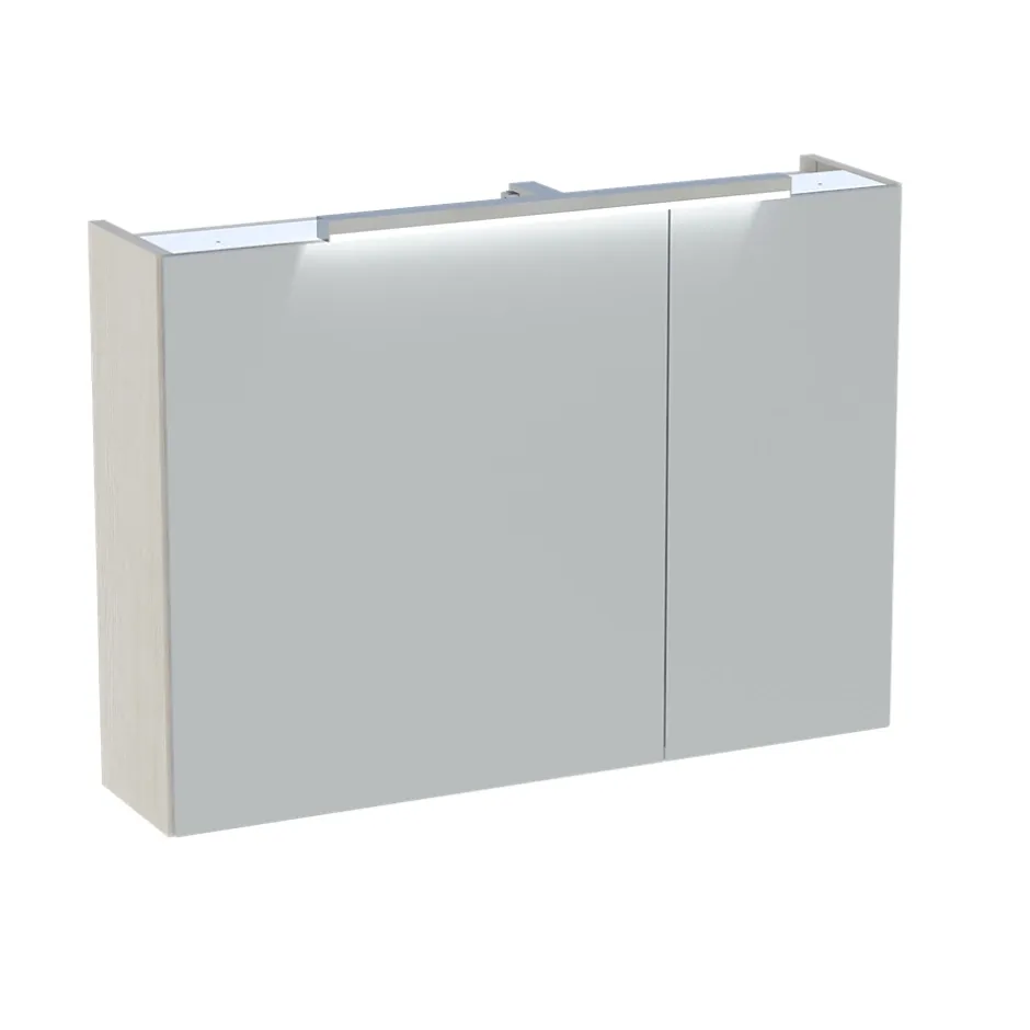 Armoire de toilette avec miroir effet chêne l.90 cm, Calao