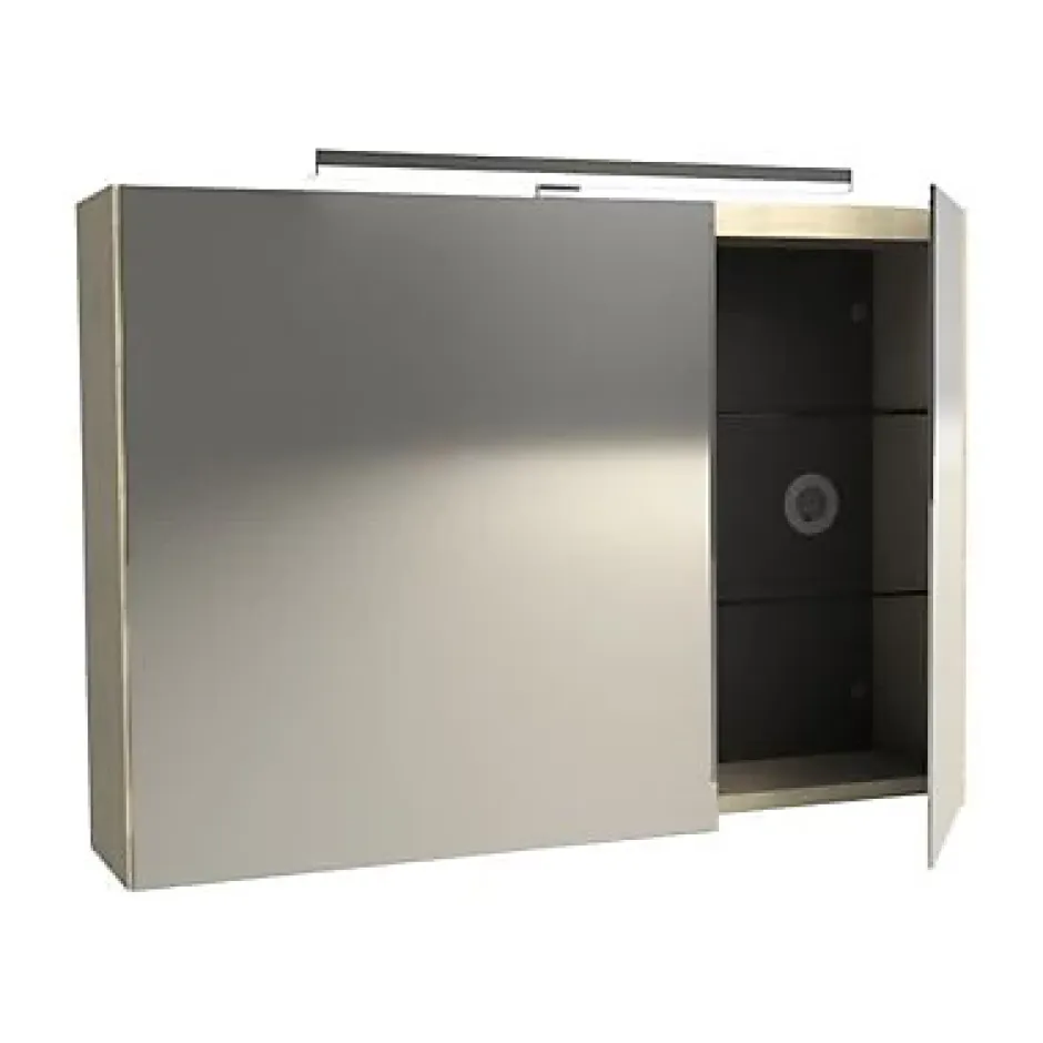 Armoire de toilette avec miroir effet chêne l.90 cm, Calao
