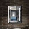 AICA Sanitaire Armoire de toilette avec Miroir LED Anti-Buée, Blanc 60x70 cm, Éclairage 3 Couleurs et Prise Rasoir,* Armoire De Toilette