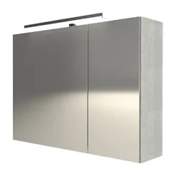 Armoire de toilette avec miroir effet chêne clair l.90 cm, Calao