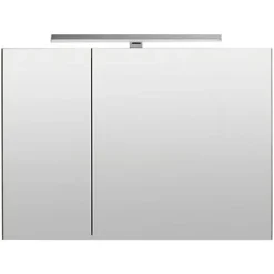 Armoire de toilette avec miroir effet chêne clair l.90 cm, Calao