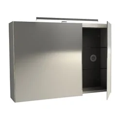 Armoire de toilette avec miroir effet chêne clair l.90 cm, Calao