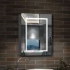 AICA Sanitaire Armoire de toilette avec Miroir LED Anti-Buée, Anthracite 50x70 cm, Éclairage 3 Couleurs et Prise Rasoir,* Armoire De Toilette