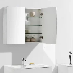 Stano Armoire de toilette bloc-miroir SIENA largeur 80 cm blanc laque