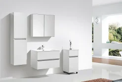 Stano Armoire de toilette bloc-miroir SIENA largeur 80 cm blanc laque