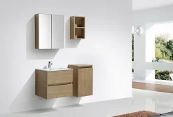Stano Armoire de toilette bloc-miroir SIENA largeur 60 cm chêne clair texture