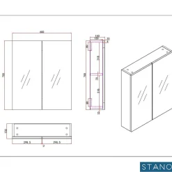 Stano Armoire de toilette bloc-miroir FORTINA largeur 60 cm blanc* Armoire De Toilette