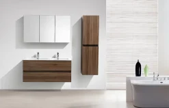 Stano Armoire de toilette bloc-miroir SIENA largeur 120 cm noyer* Meuble De Salle De Bains Faible Profondeur|Armoire De Toilette