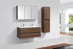 Stano Armoire de toilette bloc-miroir SIENA largeur 120 cm noyer* Meuble De Salle De Bains Faible Profondeur|Armoire De Toilette