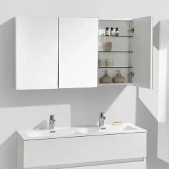 Stano Armoire de toilette bloc-miroir SIENA largeur 120 cm blanc laque