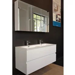 Stano Armoire de toilette bloc-miroir SIENA largeur 120 cm blanc laque