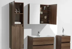 Stano Armoire de toilette bloc-miroir SIENA largeur 80 cm noyer* Armoire De Toilette|Meuble De Salle De Bains Faible Profondeur