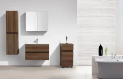 Stano Armoire de toilette bloc-miroir SIENA largeur 80 cm noyer* Armoire De Toilette|Meuble De Salle De Bains Faible Profondeur