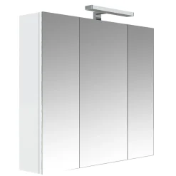 Planète Bain Armoire de toilette éclairante 3 portes 70 cm blanche Juno 2* Armoire De Toilette